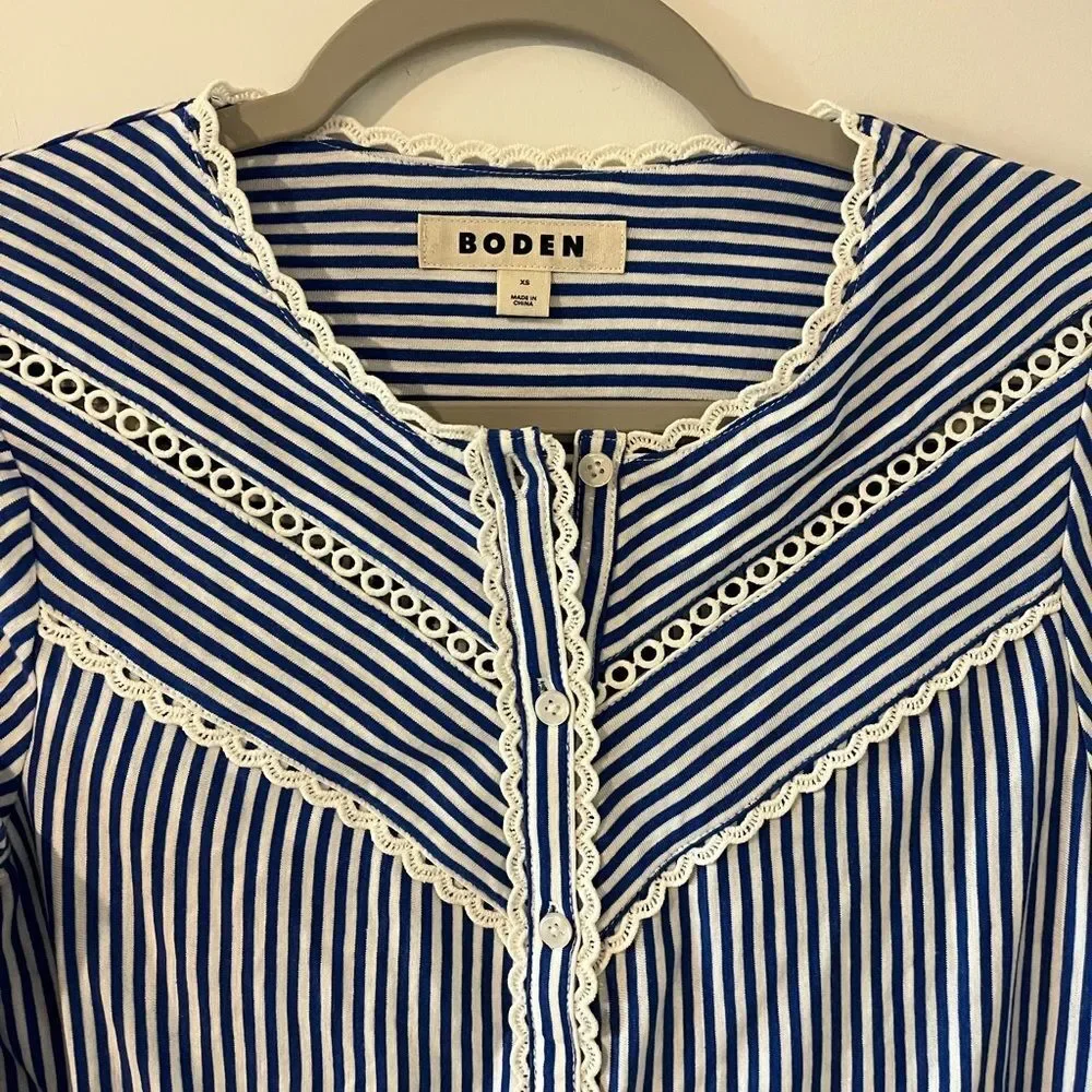 Boden Trim Detail Jersey Shirt XS - Picture 8 of 12